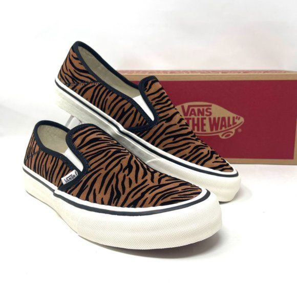 Vans Slip On Sf Shoes Womens Size Stripes Low Top Skate Canvas Brown VN0A5HYQ9ZY - Picture 9 of 11